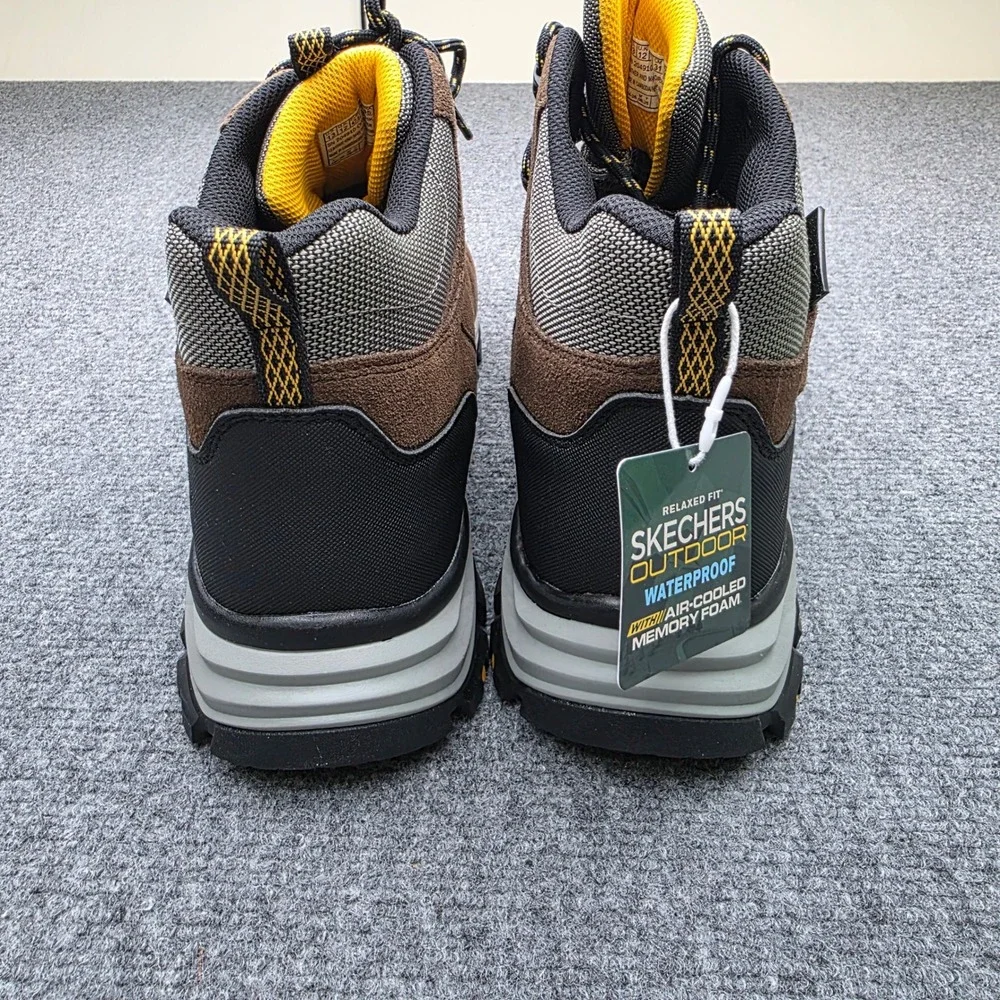 Skechers Mens 13 Rickter Branson Waterproof Hiking Boots Khaki 204910 NIB